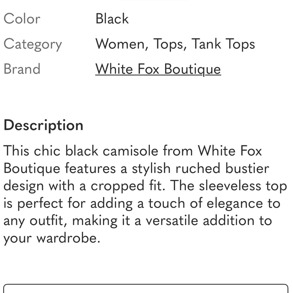 White Fox Boutique Black Strappy Crop Top - Picture 4 of 4